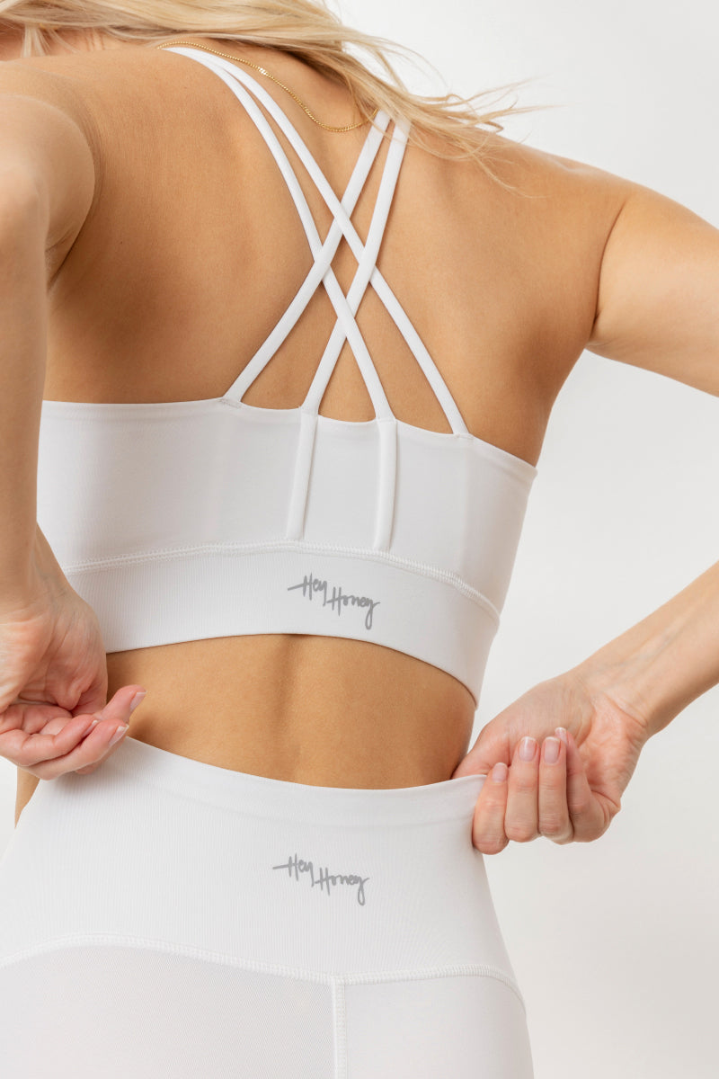 Biker White | Hey Honey Yoga & Active Wear