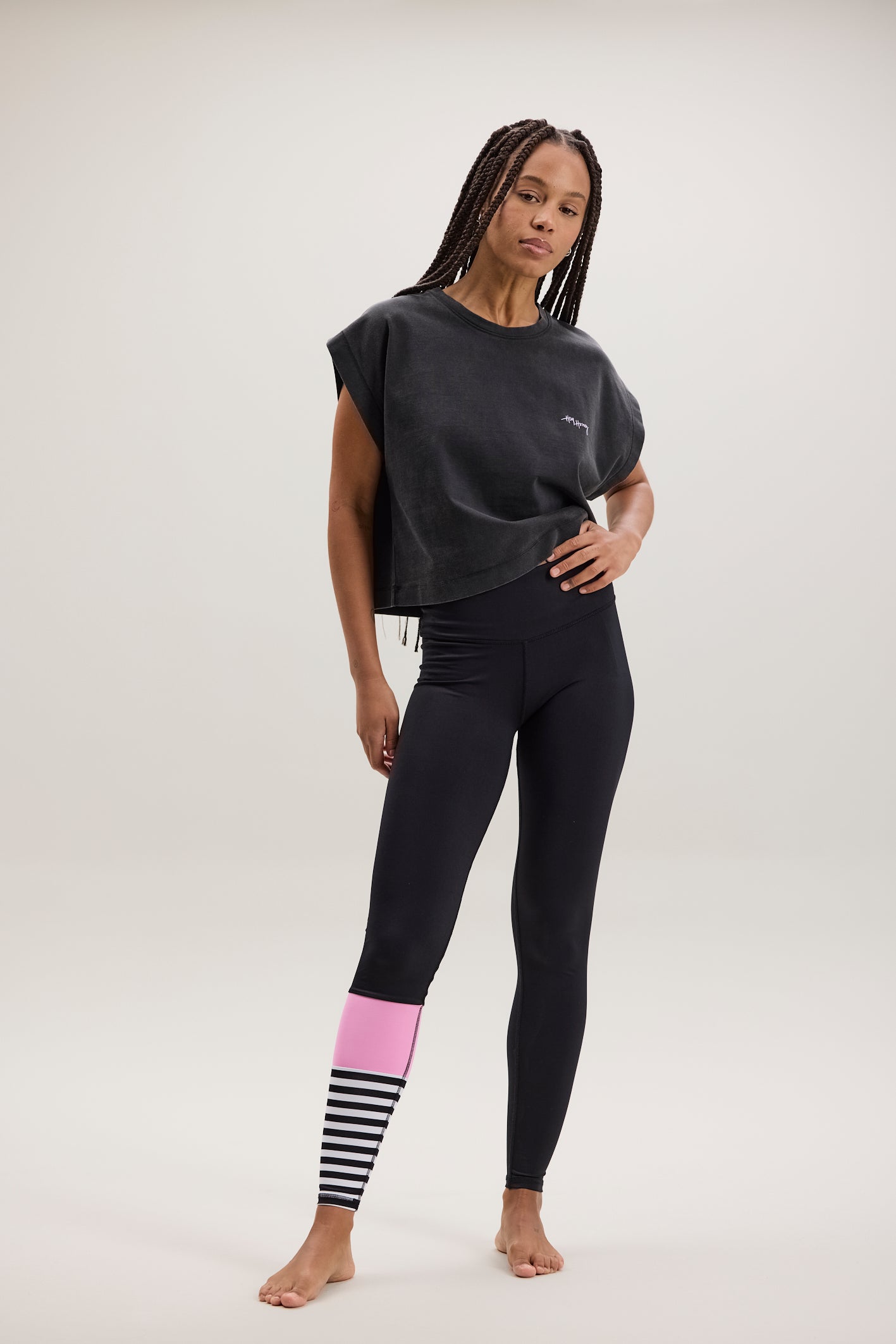 Cropped Shirt Black | Hey Honey Yoga & Active Wear