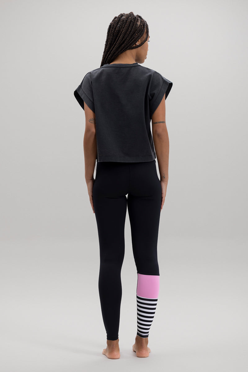 Cropped Shirt Black | Hey Honey Yoga & Active Wear