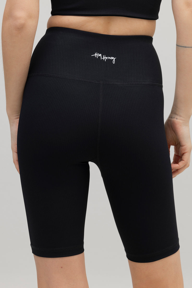 Biker Ribbed Black | Hey Honey & Active Wear