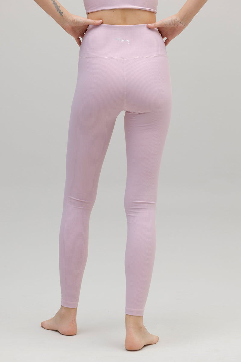 High-Waist Leggings Ribbed Dawn Pink | Hey Honey & Active Wear