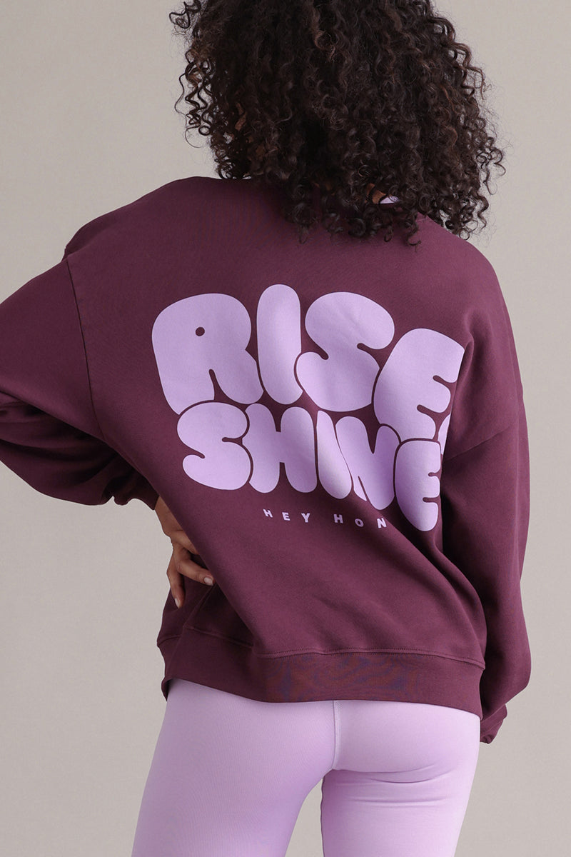 Sweatshirt Rise and Shine Italian Plum | Hey Honey & Active Wear