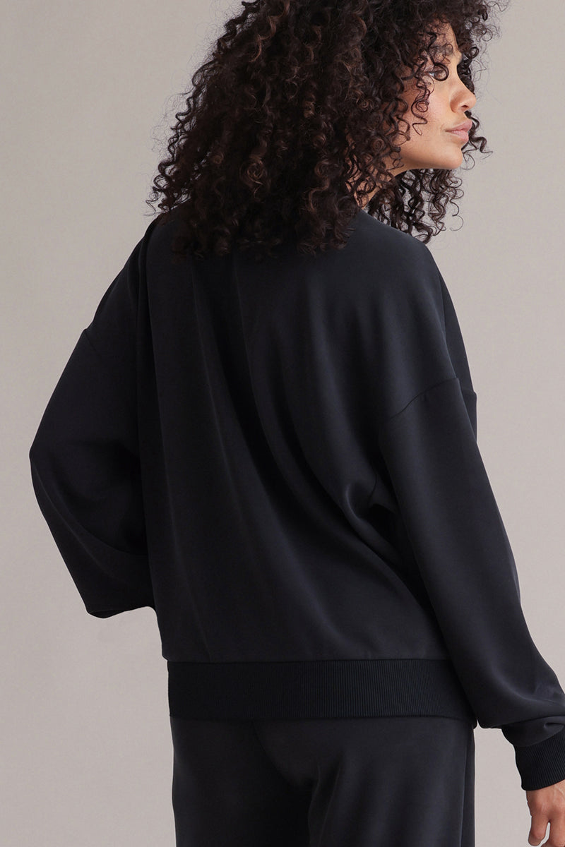 Bomber Jersey Jacket Black | Hey Honey & Active Wear