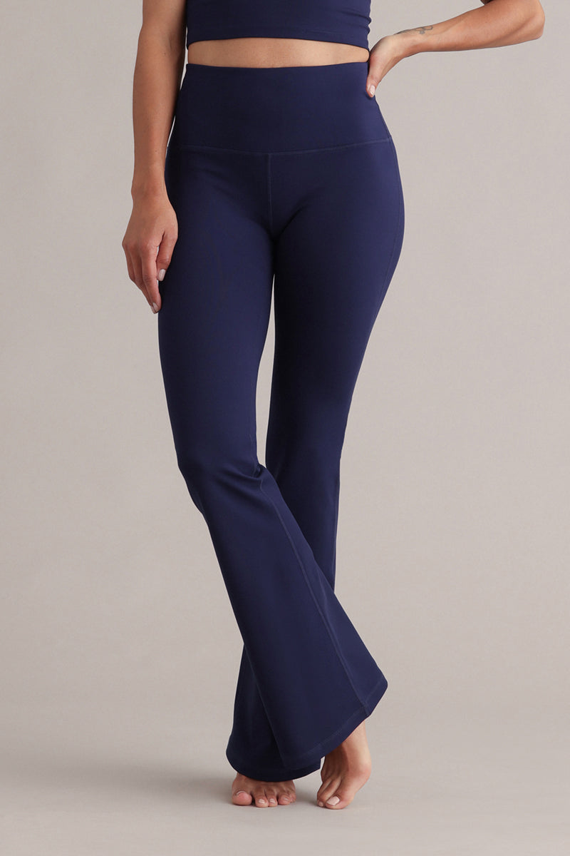 High-Waist Leggings Flared Always Dressed Baritone Blue | Hey Honey & Active Wear