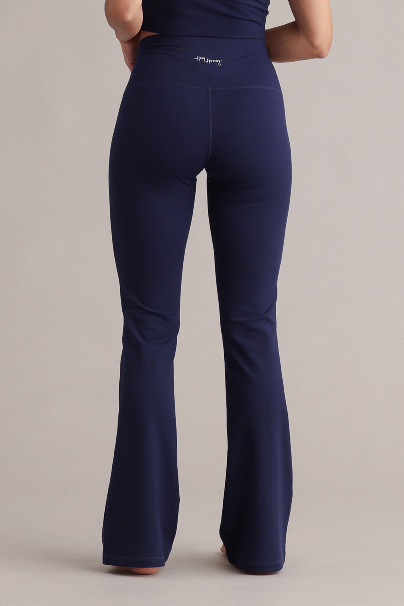 High-Waist Leggings Flared Always Dressed Baritone Blue | Hey Honey & Active Wear