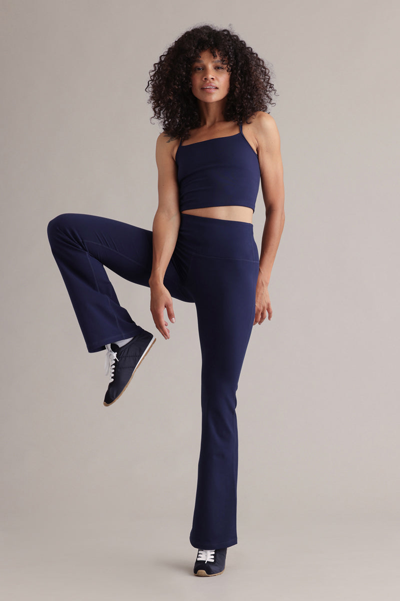High-Waist Leggings Flared Always Dressed Baritone Blue | Hey Honey & Active Wear