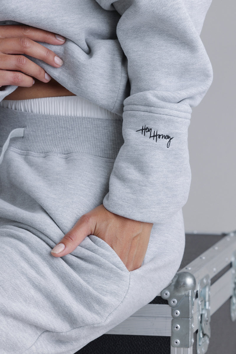 Cozy Sweat Grey Melange Set | Hey Honey & Active Wear