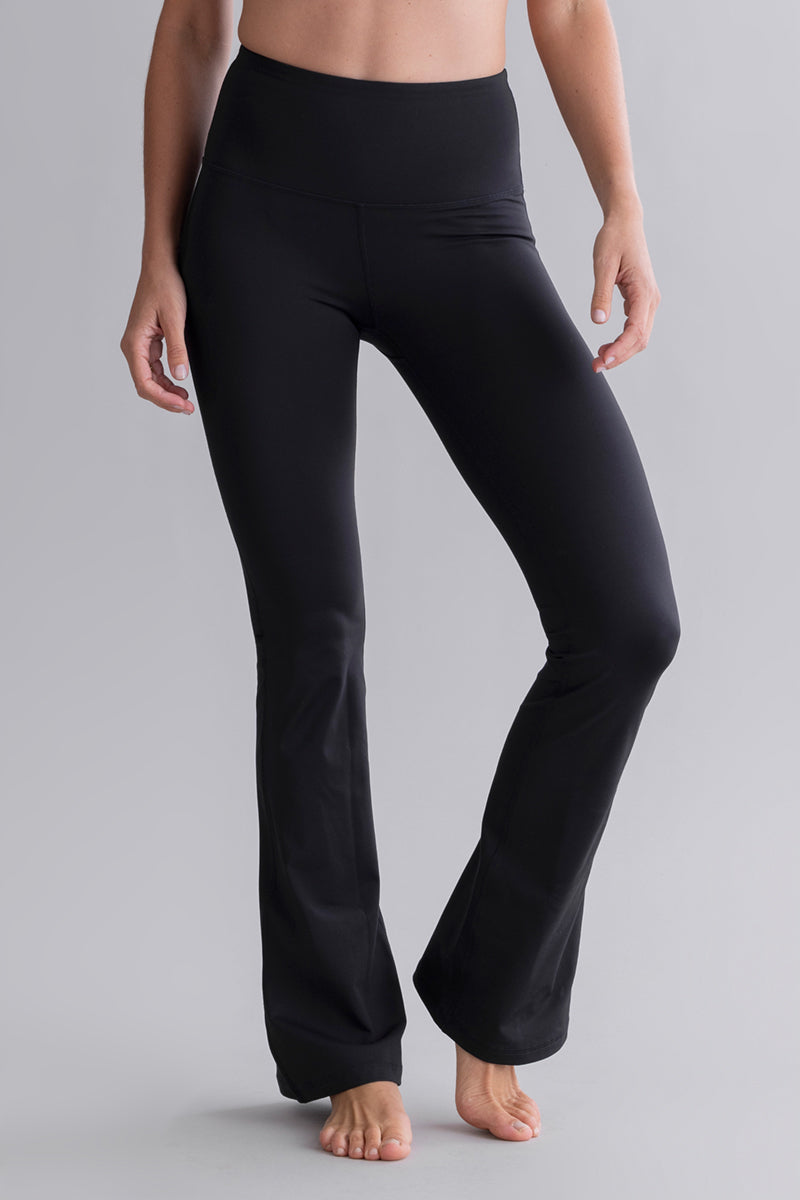High-Waist Flared Leggings Cotton Touch Black | Hey Honey & Active Wear
