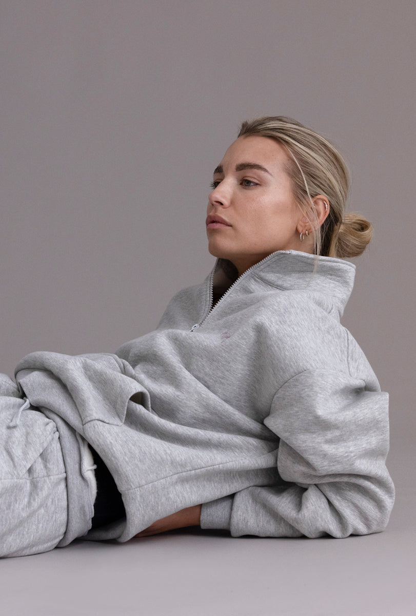 Zip Sweater Grey Melange | Hey Honey & Active Wear