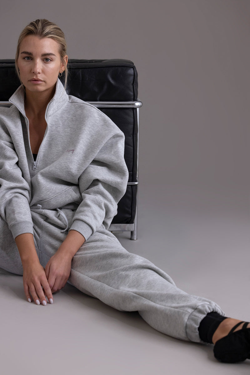 Zip Sweater Grey Melange | Hey Honey & Active Wear