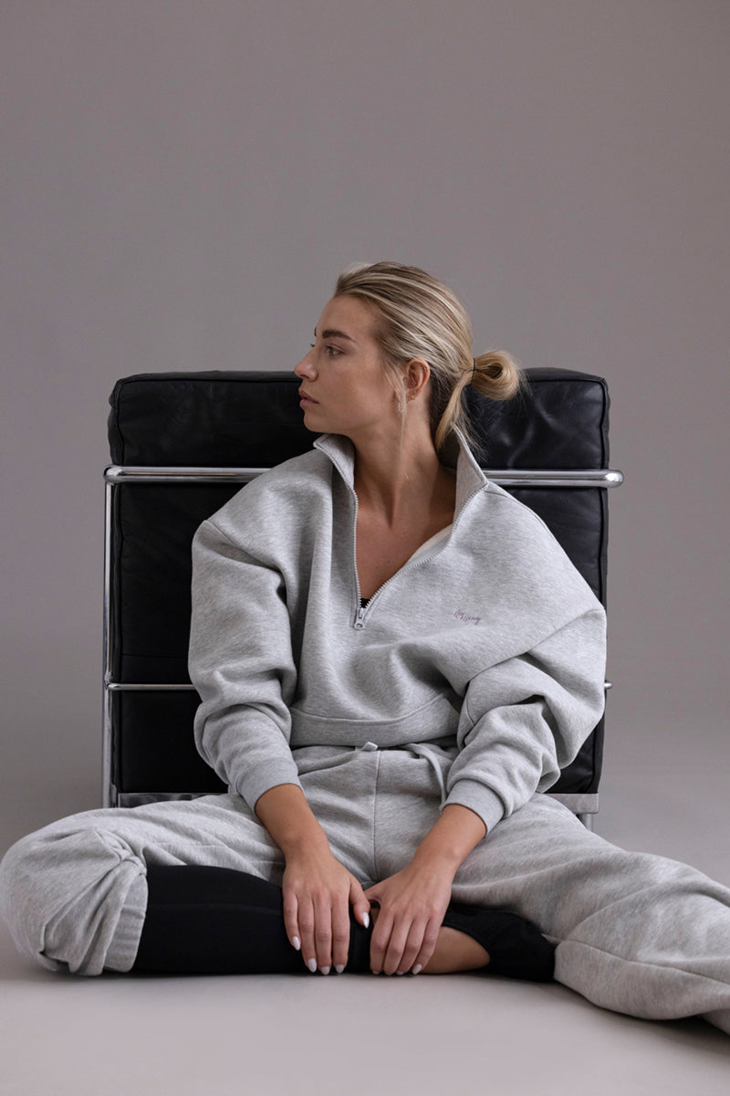 Zip Sweater Grey Melange | Hey Honey & Active Wear