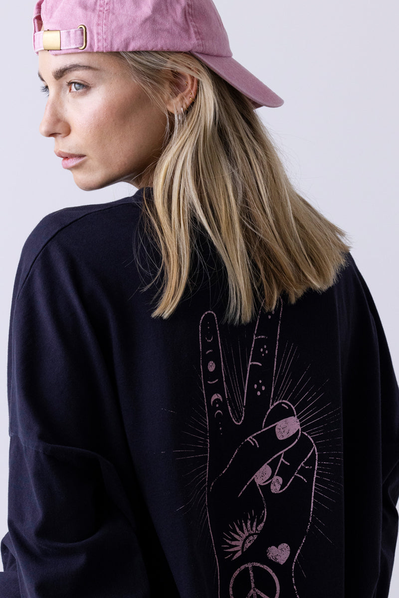 Oversized Longsleeve Peace Black | Hey Honey & Active Wear