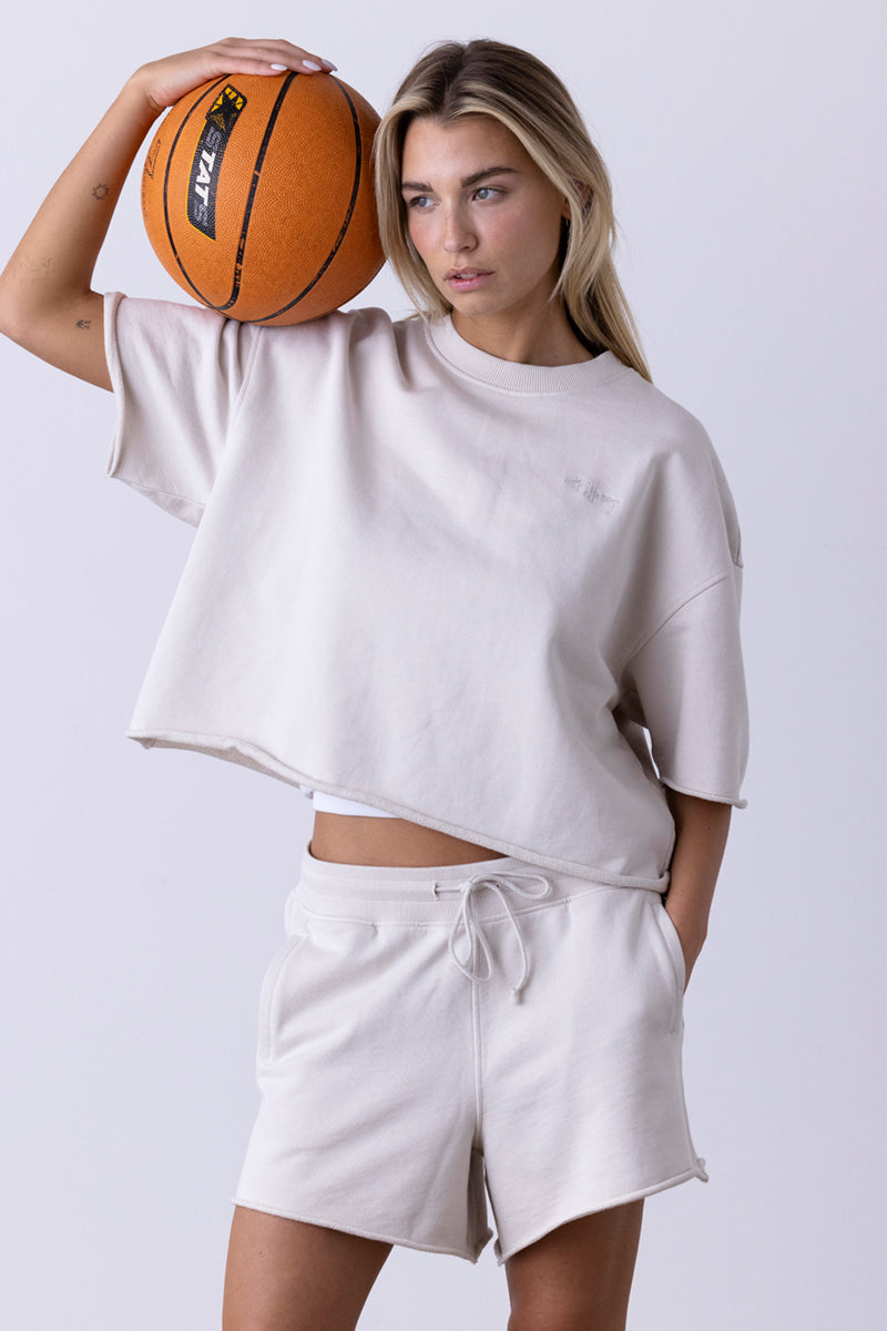 Short Sleeve Sweat Off White | Hey Honey & Active Wear