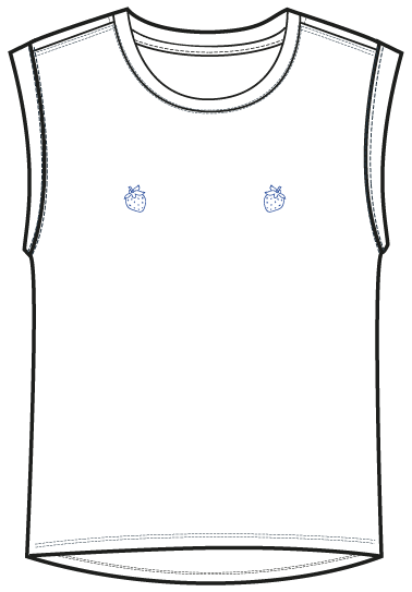 Muscle Tank Strawberries White | Hey Honey & Active Wear