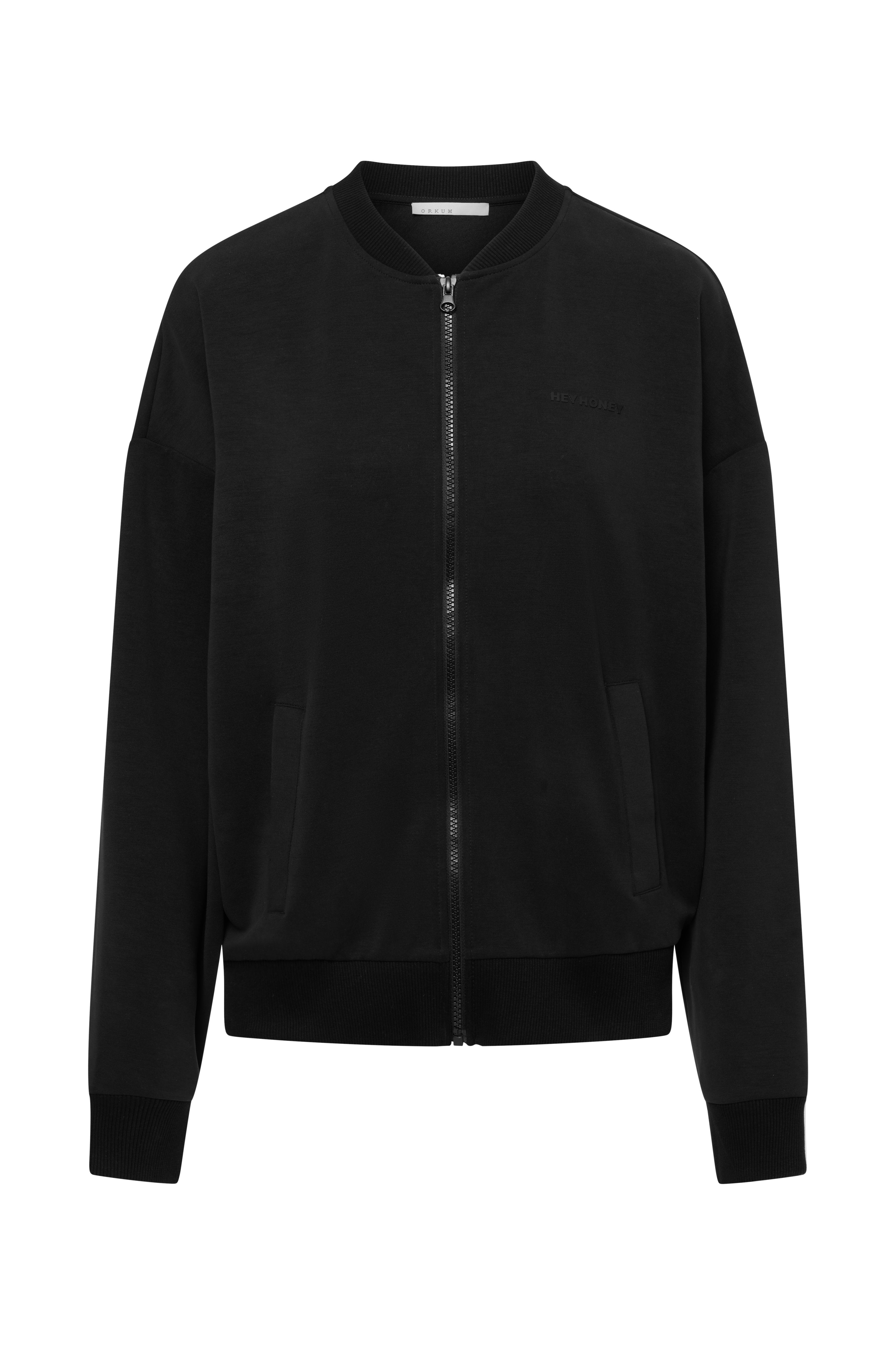 Bomber Jersey Jacket Black | Hey Honey & Active Wear
