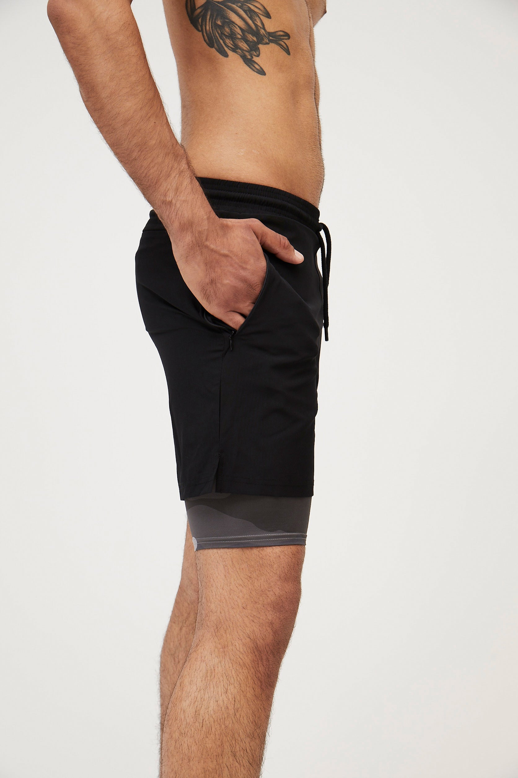 Unity Shorts Camo Grey | Hey Honey Yoga & Active Wear