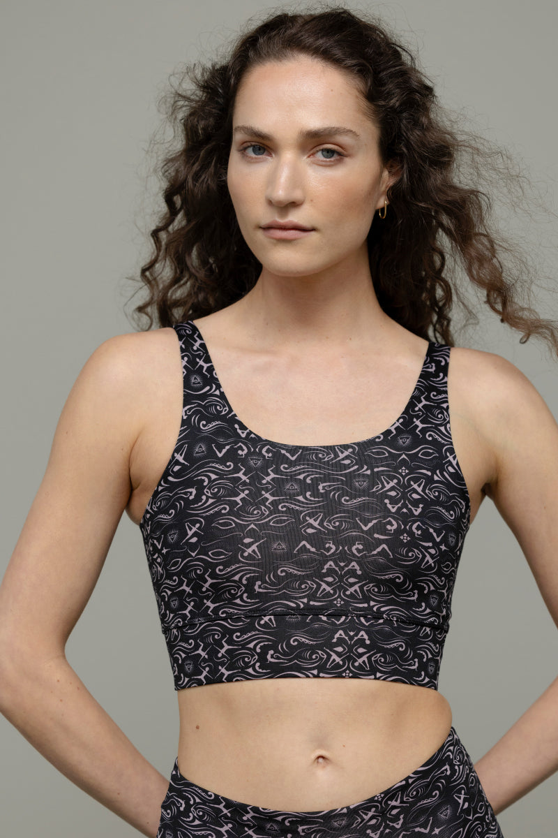Bustier Print Samadhi Black | Hey Honey Yoga & Active Wear
