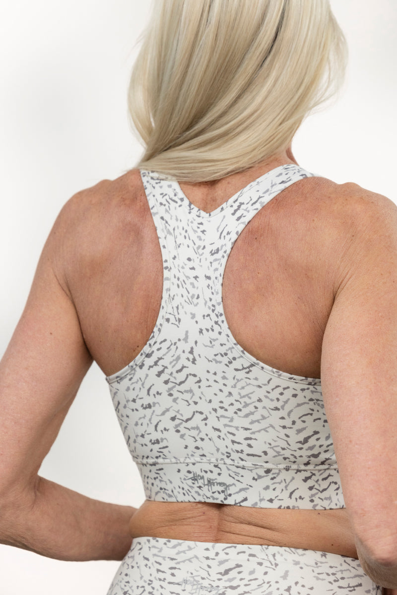 Biker Feather White | Hey Honey Yoga & Active Wear