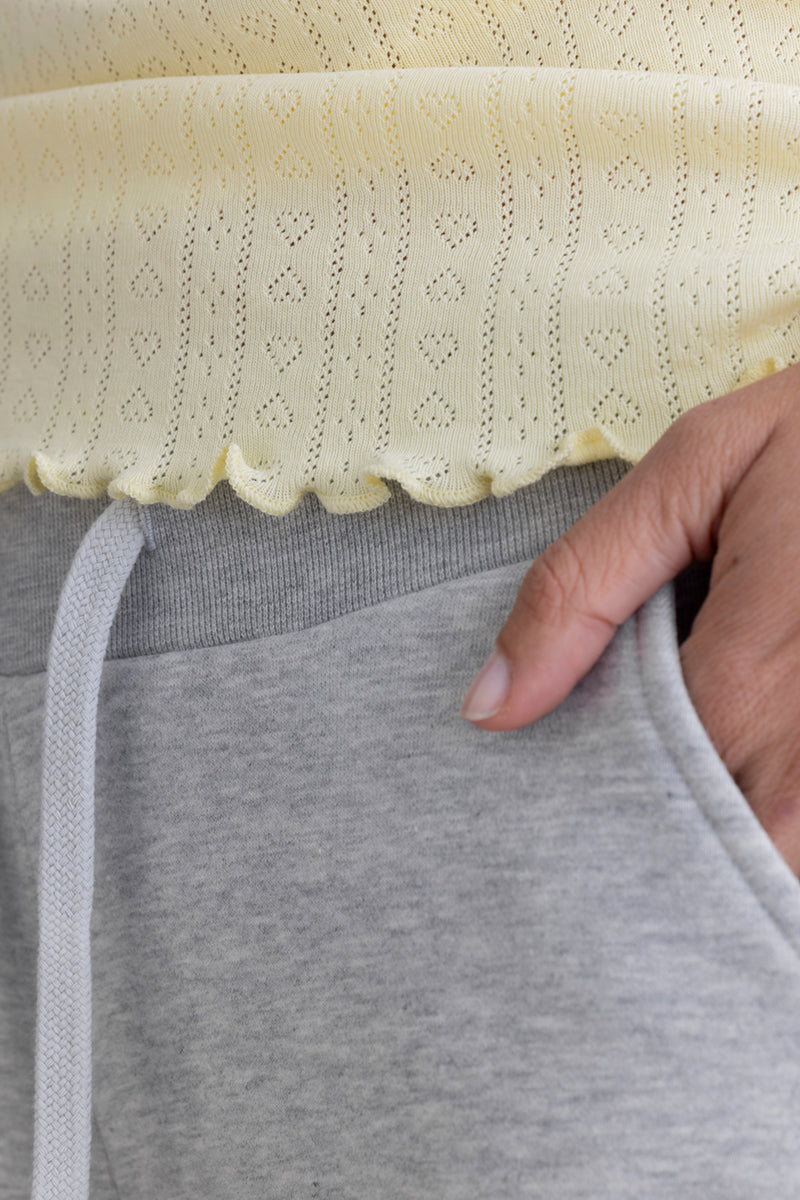 Pointelle T-Shirt Pastel Yellow | Hey Honey & Active Wear