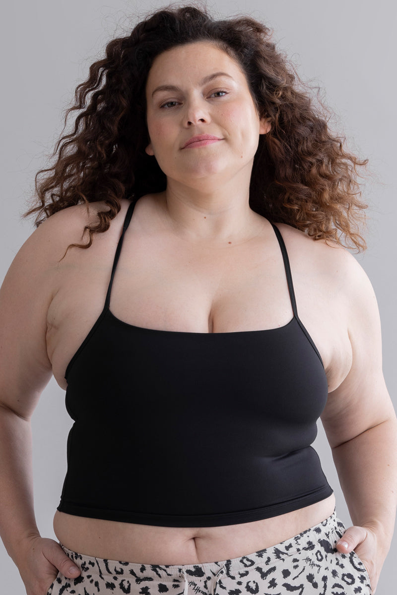 Longline Bustier Cotton Touch Black | Hey Honey & Active Wear