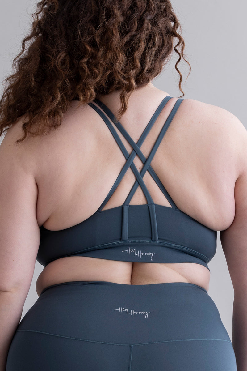 Criss-Cross Bra Cotton Touch Teal | Hey Honey & Active Wear