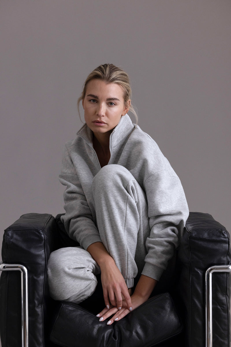 Zip Sweater Grey Melange | Hey Honey & Active Wear