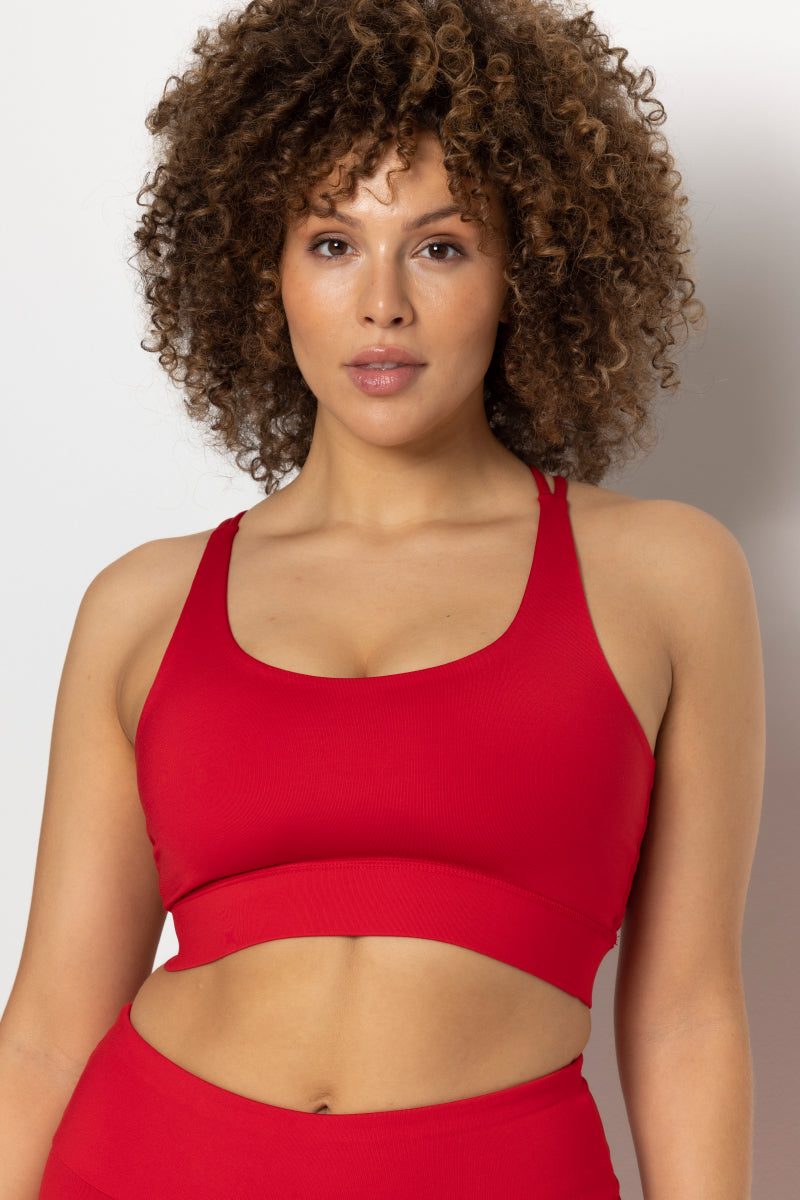 Criss-Cross Bra Red | Hey Honey Yoga & Active Wear